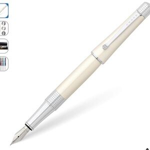 Elegant Cross Pearlescent Fountain Pen with Silver Accents